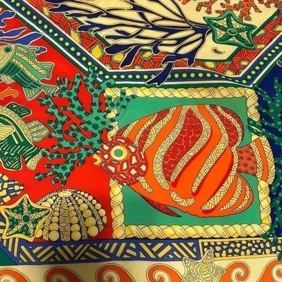 Cornelia James Vintage Sea Shell Silk Scarf - Picture 6 of 7